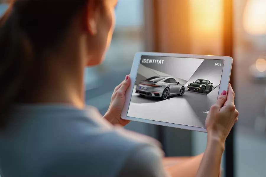Mockup Nachhaltigkeitsbericht Porsche AG