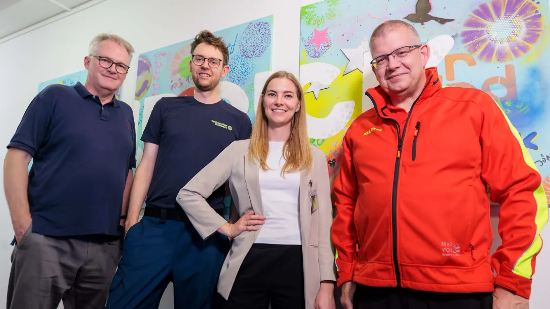 Dr. Dirk Bissinger, Chief Quality Officer bei Merck Healthcare, mit Tanja Krupp, Marcel Geers und Heiner von der Laden von Porsche Consulting (von rechts). 